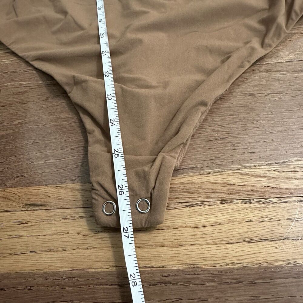 AUDEN Cotton Stretch Tank Bodysuit, Brown, Snap Closure, Lg - Picture 12 of 12
